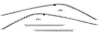 1968 1969 Camaro & Firebird Coupe Roofrail Weathstrip Channel Moldings 6 Piece Kit Stainless Steel